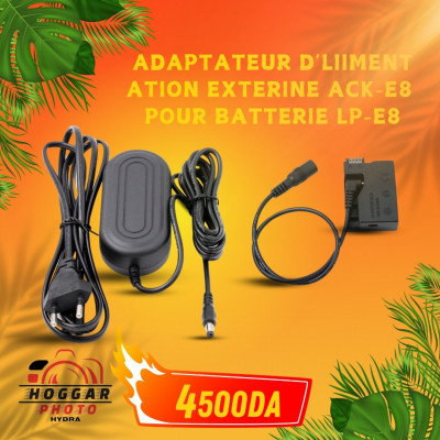 adaptateur d'alimentation externe ACK-E8 pour batterie LP-E8