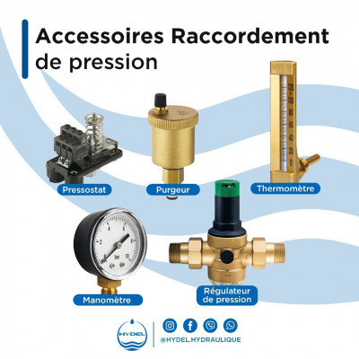Raccordements de pression - Manomètres|Thermomètre|Régulateur de pression|Pressostat|Purgeur