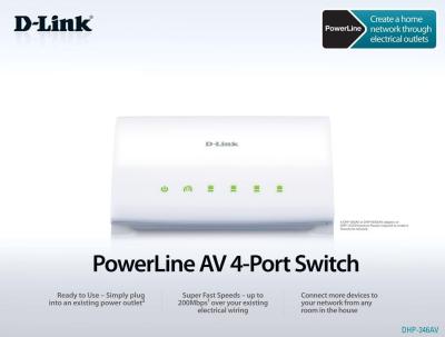 PowerLine AV 4-Port Switch DHP-346AV/E
