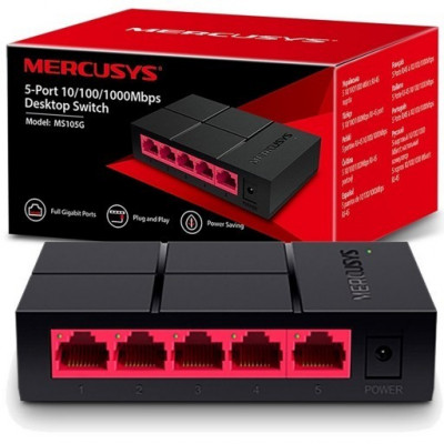 Mercusys  5 ports 10/100/1 000 Mbps commutateur réseau Gigabit Ethernet  Noir