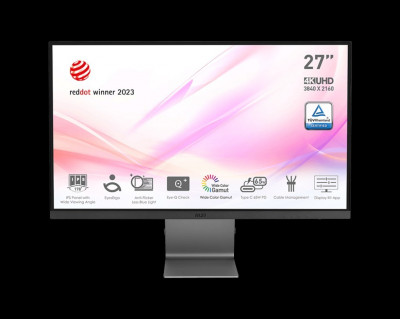 ÉCRAN MSI Modern MD271UL- Monitor Gaming- 60 Hz -27 Inch 4K UHD 3840 x 2160 pixels - 4 ms - Silver 