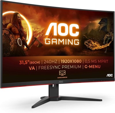 ECRAN AOC C32G2ZE - GAMING 27" FHD - 240HZ - DALL VA CURVED - 0.5MS - DP/HDMI - AJUSTABLE - BLACK