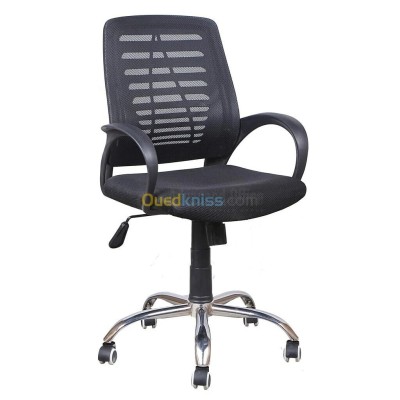 CHAISE OPÉRATEUR K7 - ERGONOMIQUE - CONFORTABLE ET SOLIDE - BASE CHROMÉE - NOIR