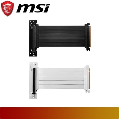 MSI MPG RISER CABLE - PCI EXPRESS 4.0 X16 - 180 MM - TWINAX - PERFORMANCE OPTIMALE - BLACK & WHITE 