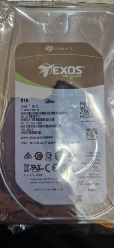 SEAGATE EXOS 7E10 8TO  - DISQUE DUR 3.5 HDD - 7200 RPM - 256 MO -  SAS 3.0 - 12GB/S RAID - BULK