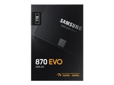 SAMSUNG 870 EVO 1TB - 2,5 POUCES, SATA 6G - VITESSES JUSQU'À 560 MO/S - BLACK