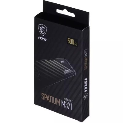 MSI SPATIUM M371 500Go - SSD NVMe M.2 Gen3x4 - 2000 Mo/s - 480TBW - NAND 3D - BLACK