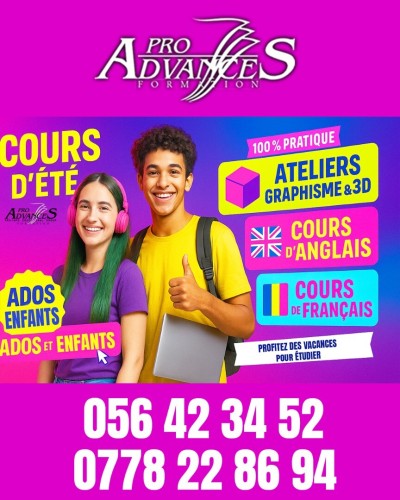 Cours d'été: Ateliers Graphisme et 3D - Ados et Enfants