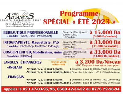 schools-training-formation-special-vacances-ete-2023-alger-centre-algiers-algeria