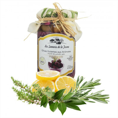 Olive Violette aux Aromates sans Conservateurs & sans Colorants 420 Gr