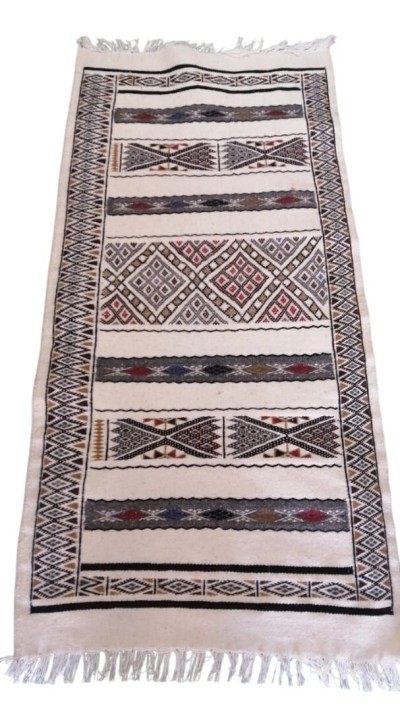 Tapis traditionnel parfait pour votre sol fait main par les gens de Ghardaïa 1.5 x 0.7 (m)