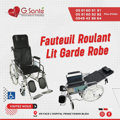 Fauteuil roulant  lit  garde-robe 