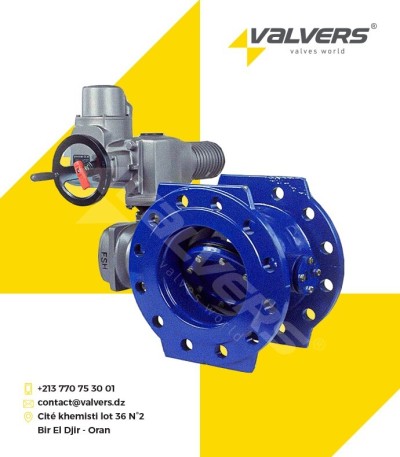 Vanne à papillon double excentrique motorisée avec servomoteur