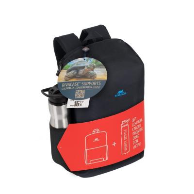 SAC A DOS RIVACASE 8068 BLACK 15.6" AVEC GOURDE