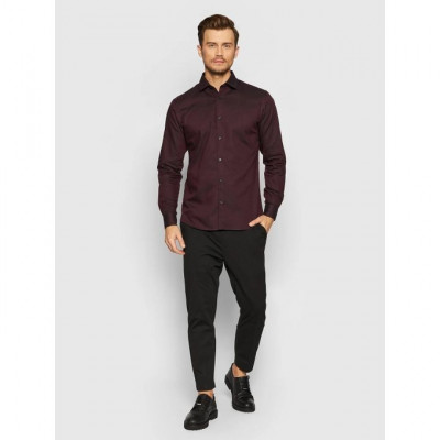 C And A Chemise Homme Manches longues - Slim Fit - Violet