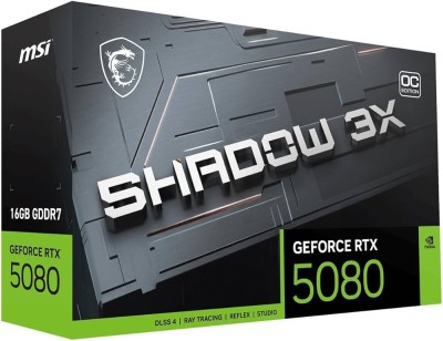 MSI GEFORCE RTX 5080 SHADOW 3X OC - 16GO GDDR7 - DLSS4 8K - REFLEX 2 - HDMI/DP - PCIE - BLACK