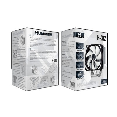  NOX HUMMER H-312 - REFROIDISSEUR CPU 120MM - INTEL & AMD - H-FAN PWM - SILENCIEUX - BLACK & WHITE