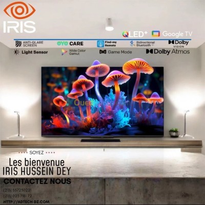 TV IRIS 55" Q7030 UHD 4K - QLED+ Smart GOOGLE TV ANDROID - 55 POUCES - WIFI - 60 Hz -Ethernet -HDMI