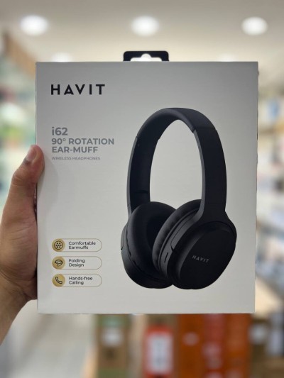 HAVIT I62 - CASQUE BLUETOOTH SANS FIL V5.3 - AUDIO STÉRÉO - MICRO INTÉGRÉ - DESIGN PLIABLE - NOIR