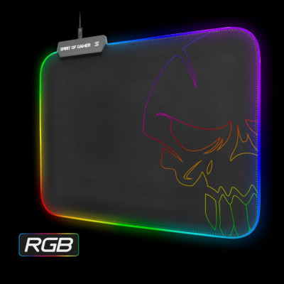 Spirit Of Gamer Skull RGB Gaming Mouse Pad Taille M Tapis De Souris Pour Gamer