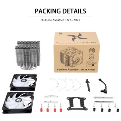 THERMALRIGHT PEERLESS ASSASSIN 120 SE - AIRCOOLING 120 MM - DUAL FANS ARGB - INTEL & AMD - BLACK