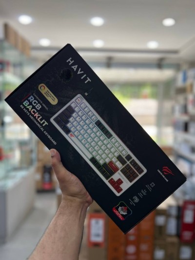 HAVIT GAMENOTE KB902L - CLAVIER MÉCANIQUE 75% - SWITCHS ROUGES - RÉTROÉCLAIRAGE RGB - TKL - NOIR