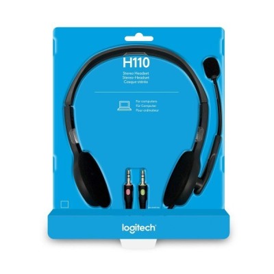 LOGITECH H110 - STEREO - JACK 3.5 MM - MICRO AJUSTABLE - ARCEAU RÉGLABLE - COMPATIBLE PC MAC - LÉGER