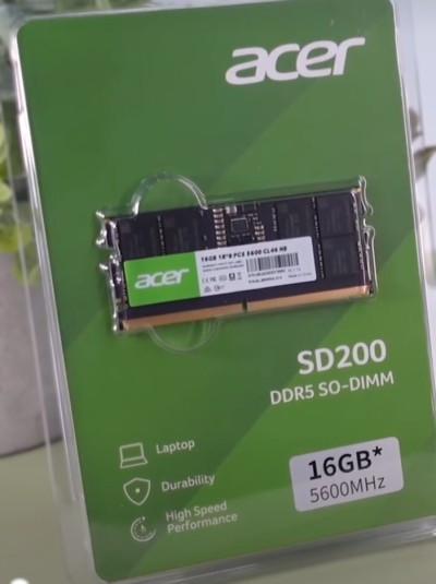 ACER SD200 RAM LAPTOP - 16GB - DDR5 - 5600 MHz - INTEL & AMD - SODIMM - 1.1V - BLACK