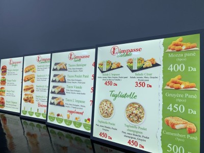 Menu Lumineux menu restaurant . publicité . enseigne lumineuse . pizza fast-food . café