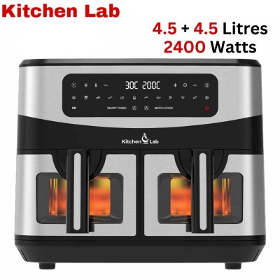 Friteuse à Air Sans Huile Kitchen Lab Multifonction - 9L 2400W à 2 Paniers Bacs قلاية هوائية