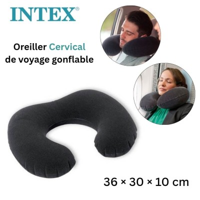 Oreiller Cervical De Voyage Gonflable pour Avion Voiture et Bureau Intex - وسادة سفر