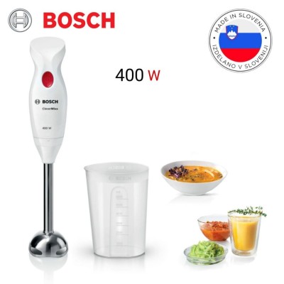 Bras Mixeur Plongeant BOSCH 400W Inox 4 lames - CleverMixx MSM24100 - Made In Slovenia