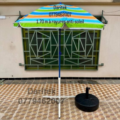 Parasol 1.70m à rayures anti-soleil de plage Solide - مظلة بحر باراسول 