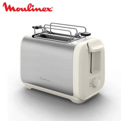 Grille Pain Moulinex Subito Plus 2 Fentes 1300W - Chauffe-Viennoiseries Inox Écoénergétique