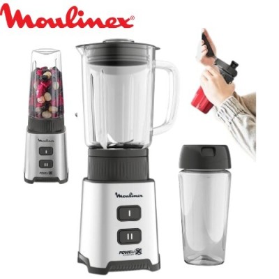 Blender En Verre Et Gourde 2EN1 - 400W 1L Pulseo Moulinex خلاط كهربائي 2 في 1