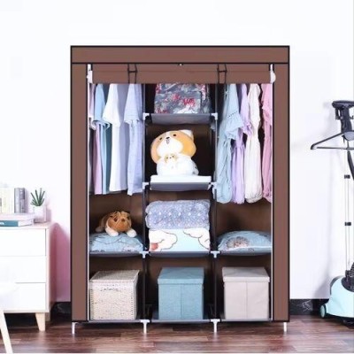 Armoire de Rangement En Tissu de Vetements Demontable Marron خزانة ترتيب الملابس