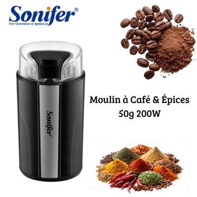 Moulin À Café Et Épices Électrique Sonifer - 200W Lames Inox 50g - مطحنة القهوة و التوابل