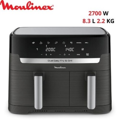Friteuse Air Fryer Moulinex Double Tiroirs 8.3 Litres - 2700W قلاية هوائية