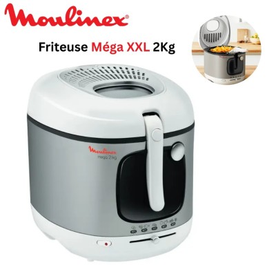 Friteuse à Huile avec Panier XXL Moulinex Mega Fryer 2KG 3.3L 2100W Inox - قلاية كهربائية بالزيت
