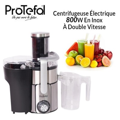Centrifugeuse Extracteur De Jus Protefal Électrique En Inox 800W 1L Avec 2 Vitesses + Turbo