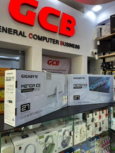 ECRAN 27" GIGABYTE M27QA iCE 2.5K-2560X1440-1MS-180HZ-SS IPS-HDR 400-AMD FREESYNC-HUB USB