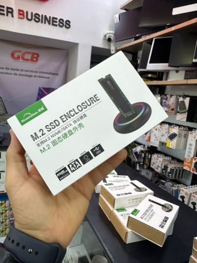 LECTEUR NVME BLUEENDLESS M.2 SSD ENCLOSURE SATA/NVMe USB3.1 TYPE-C 10GBPs RGB BS-SD03C