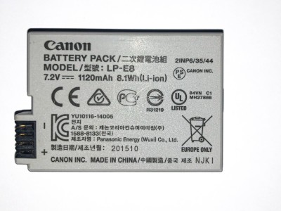 Batterie Canon LP-E8-1120 mAh, pour Canon EOS 550D, EOS 700D, EOS 600D