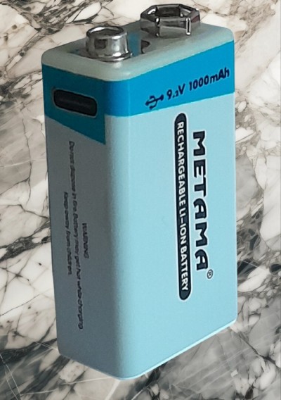 Piles lithium 9V rechargeables metama USB charge 