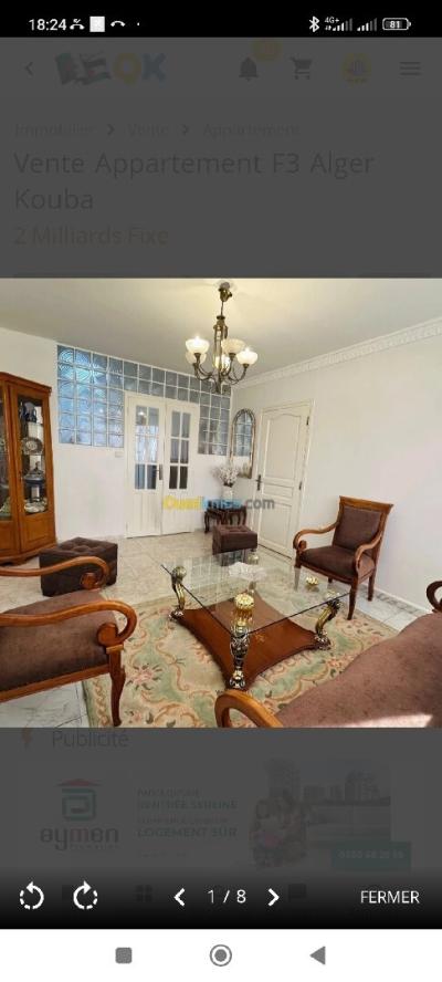 Sell Apartment F3 Alger Kouba