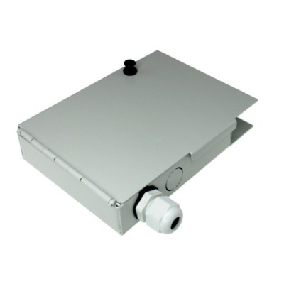 Boite optique mural 4 8 ports SC metal usage interieur avec une entrée de cable et de 4 a 8 ports SC