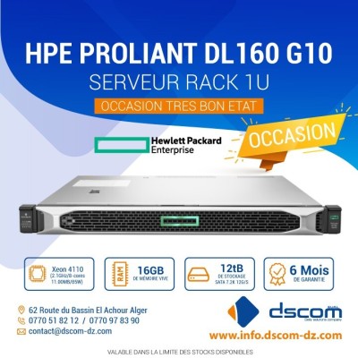 Serveur HPE ProLiant DL160 Gen10   Xeon Silver 4110  16 Go RAM   2 x 6 To SATA