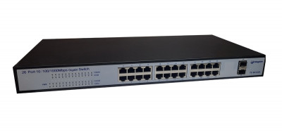 switch 24 ports 10/100/1000 + 2 SFP telesystem TS-SG1224