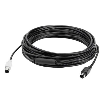 CABLE D'EXTENSION LOGITECH GROUP 15M - MINI-DIN 6 BROCHES - SYSTÈME GROUP - FFC CLASSE - ROHS -NOIR