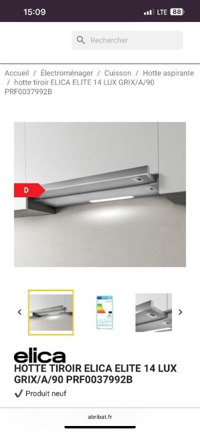 Hotte télescopique elica 